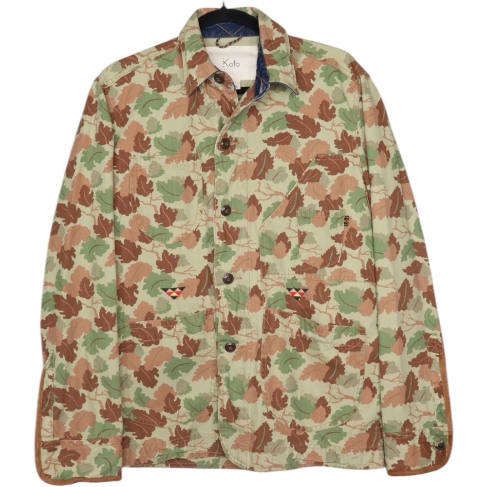 Koto Urban Outfitters Mens Jacket Size XS Leaf Camouflage Utility Button Pockets